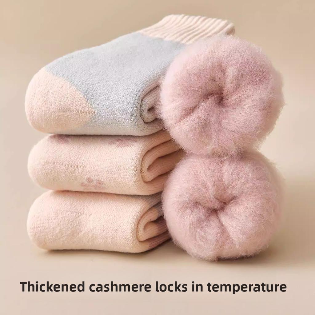 Female Autumn and Winter Plush and Thick Warm Deodorizing Sleep Wool In The Tube Socks