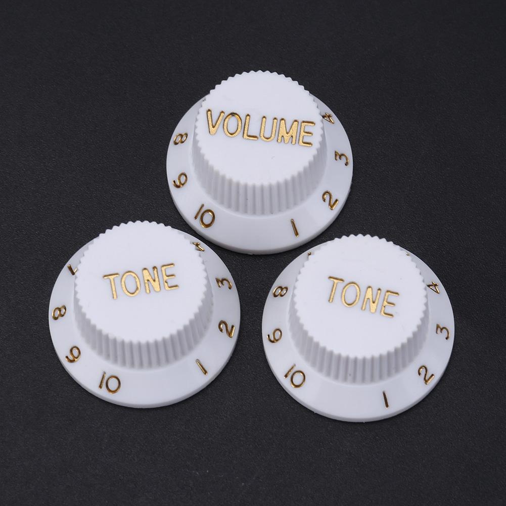3pcs Plastic Electric Guitar Bass Volume Knob Potentiometer Caps