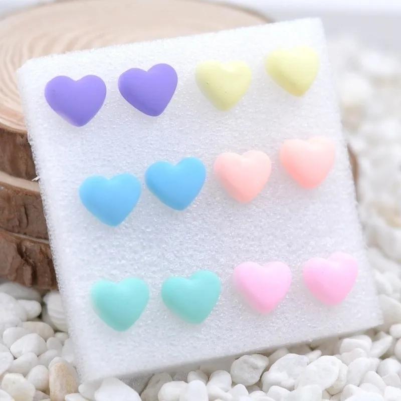 Fashion Jewelry Boutique Rubber Frosted Earrings Earrings 6 Pairs of Plastic Needles