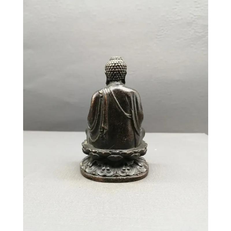 Retro Copper Tathagata Buddha Statue Home Decoration Brass Sculpture Retro Living Room Office Desk Ornament Miniatures Figurines.