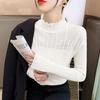 Half High Collar Lace Edge Knitted Sweater for Women Base Shirt Autumn and Winter Women's Clothing