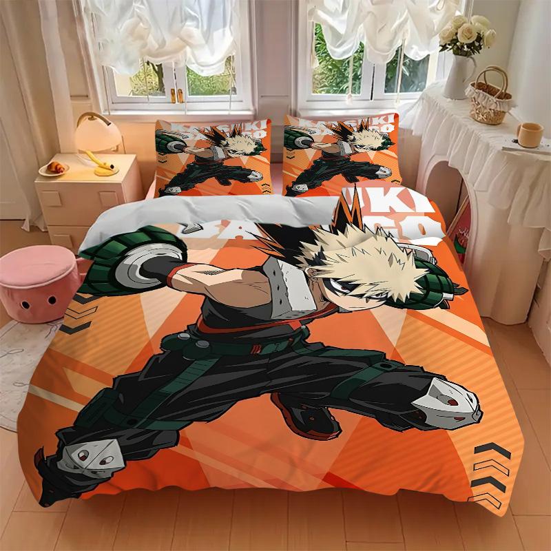 Katsuki Battle Mode Print 3Pcs Bedding Setduvet Cover With 2 Bedropillowcase Home Birthday Gift