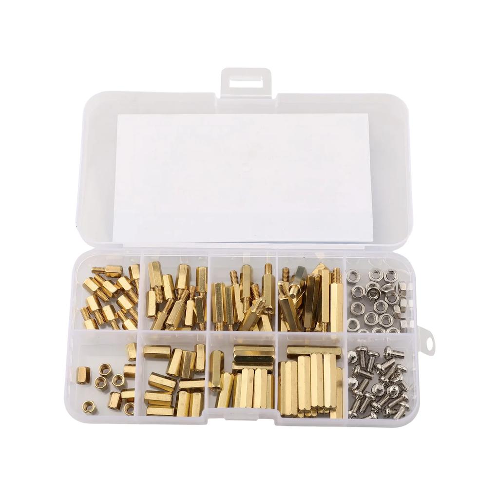 Brass Standoff Kit Male Female Standoff Nut Brass Finish Multiple Sizes Portable Design For Computer Assembly Easy To Carry