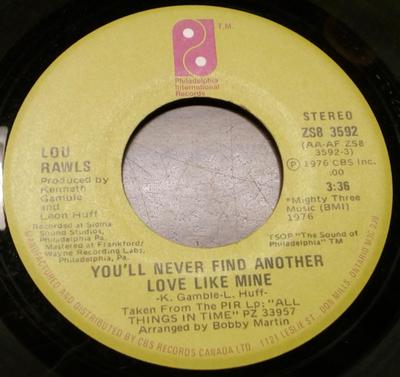 7inch Record LOU RAWLS  Youll Never Find Another Love Like ZS83592 Philadelphia In 1976 Canada SoulFunk Used