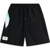 Li Ning My Name Color Block Mid Waist Drawstring Comfortable Breathable Loose Straight Leg Five Point Sports Shorts Unisex Shorts Black AKSU951-3