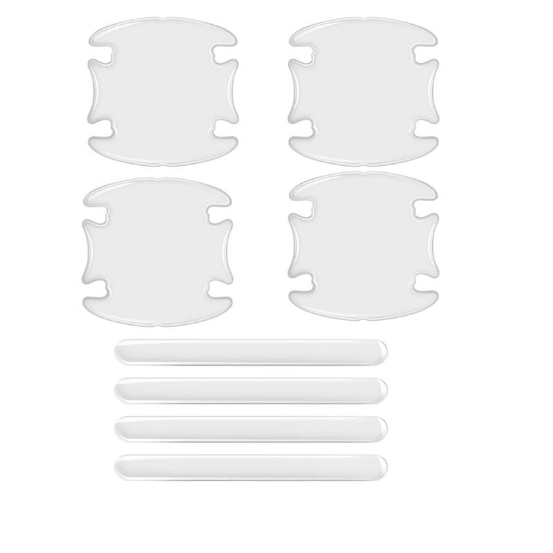 Car Door Handle Bowl Scratch Protective Invisible Transparent Stickers Silicon Rearview Mirror Anti-collision Protection Strip
