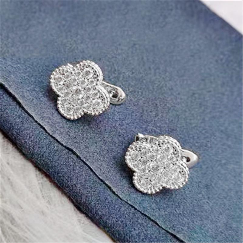 Four-Leaf Clover Diamond Ear Cuff - Women s Luxury French Style Niche Earrings