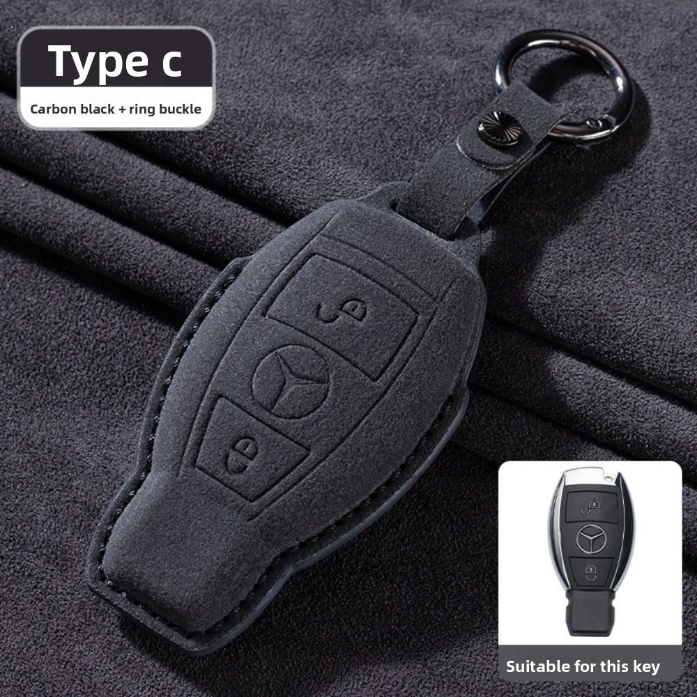 For Mercedes E300L Key Cover GLC260 Leather Case for Men E260L Car Accessories Suede Flip