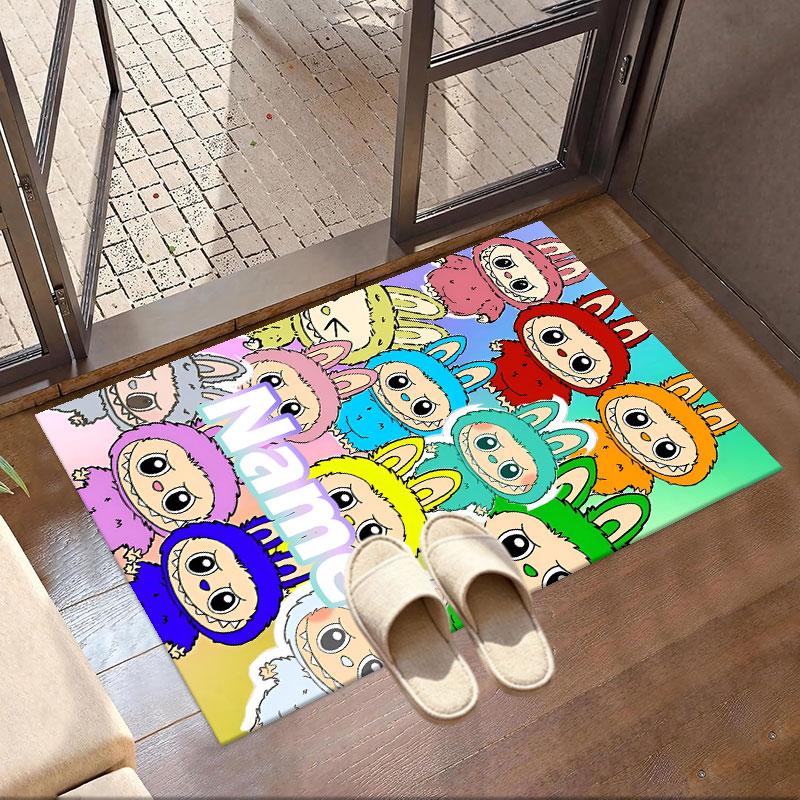 Custom Name Personalized Labubu Print Carpet, Versatile Home Decor Rug, for Playroom, Apartment, Balcony, Entryway, Hallway Gift