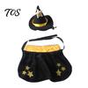 Halloween Wizard Cloak for Pets 1 Set Cat Witch Costume, Black Cape And Hat, Moon Pet Costume Star Pointed Hat Cats Small Medium Dogs Festive