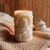 Religious Carving Cylinder Candle Silicone Mold For Handmade Candle Soap Chocolate Home Decoration and Resin Casting