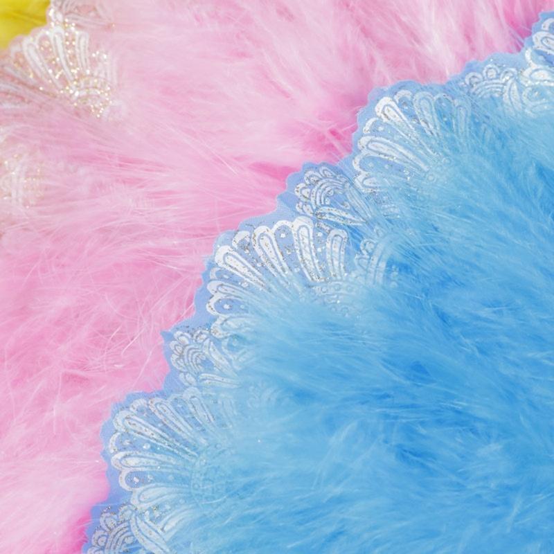  Women's Feathered Fan Vintage 1920s Styles Flapper Folding Handheld Lace Fan for Wedding and Halloween Cosplay Party