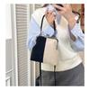 Geantă de umăr retro crossbody pentru femei din imitație de piele de căprioară, elegantă, cu culori contrastante, cu închidere tip sărut, geantă de mână mică cu curea de umăr detașabilă, geantă de mână de zi cu zi