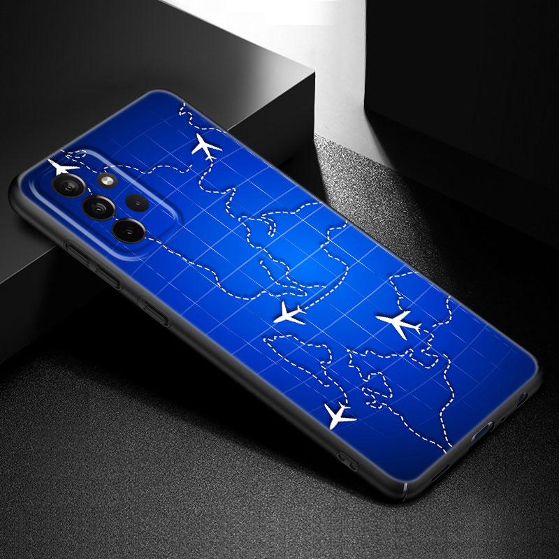 World Map Travel Phone Case For Samsung Galaxy A21 A30 A50 A52 S A13 A22 A32 A33 A53 A73 5G A11 A12 A31 A51 A70 A71 A72 Cover