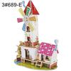 DIY 3D House Castle Windmill Model Assembling Puzzles Early Learning Kids Toy