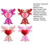 4 Pcs Valentine's Day Honeycomb Cupid Heart Shaped Honeycomb Ornament Centerpieces 3D Glitter Romantic Tabletop