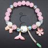 Korean Version of Chalcedony Glazed Moon Star Pendant Bracelet Burst Stone Crystal Bracelet Women's Handmade Beaded Hand Jewelry