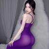 New sexy lingerie pure desire long dress low chest temptation perspective pajamas women's mesh suspender free nightdress