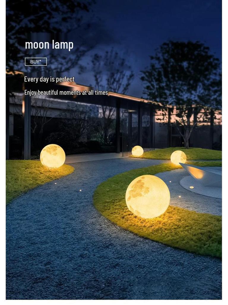 HuiXiang Dual-Powered Solar Moon Lamp for Outdoor Terrace & Garden - Waterproof Landscape & Lawn Light