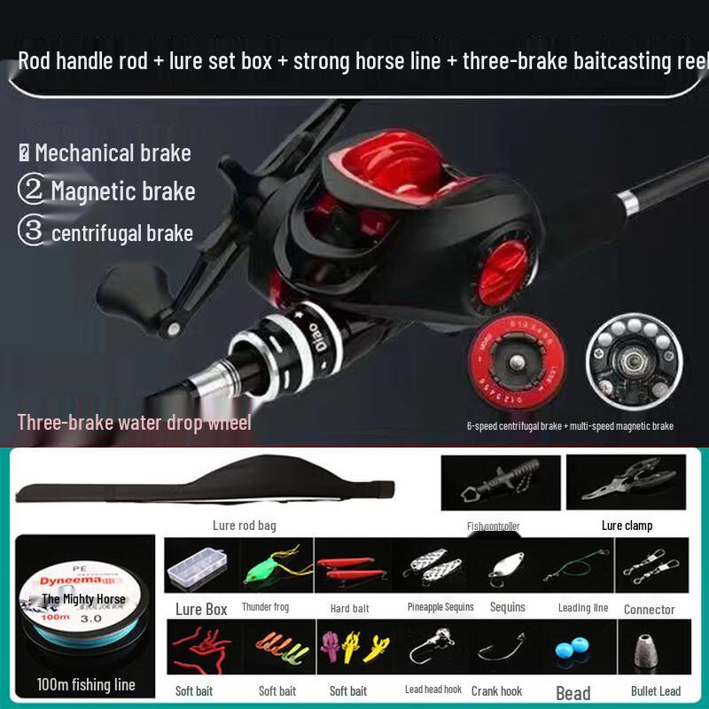 IOSN Lure Casting Rod & Baitcasting Reel Combo Set 2.7m