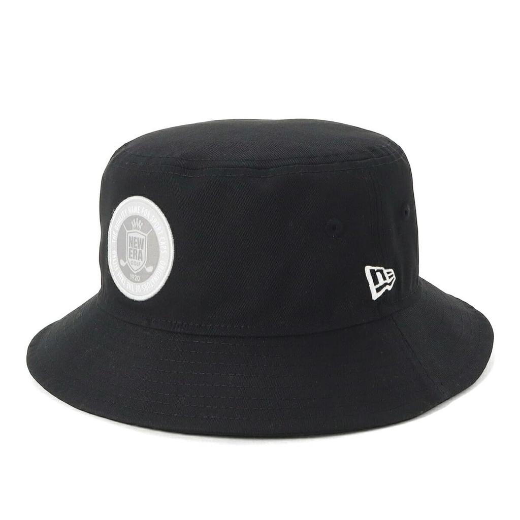NEW ERA GF BUCKET 01 Circle Patch Golf Hat Black Cotton Unisex M/L All Season Outdoor