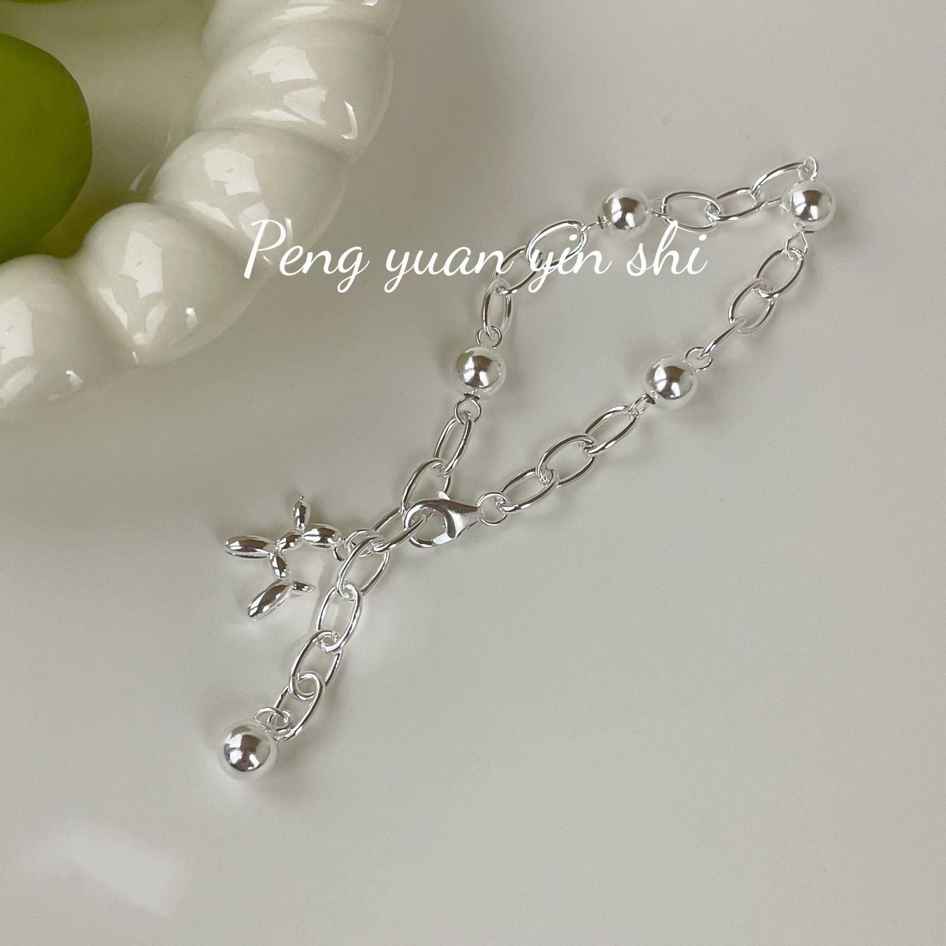 S925 Sterling Silver Balloon Dog Bead Bracelet - Women s Luxurious Cartoon Dog Jewelry S925 Silver