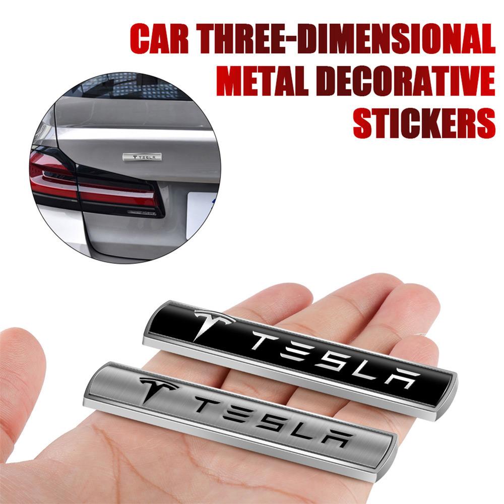 1pcs Metal Emblem Car Body Side Rear Trunk Fender Stickers Decoration For Tesla Model 3 Model S Model X Coil Mod WYE Roadster