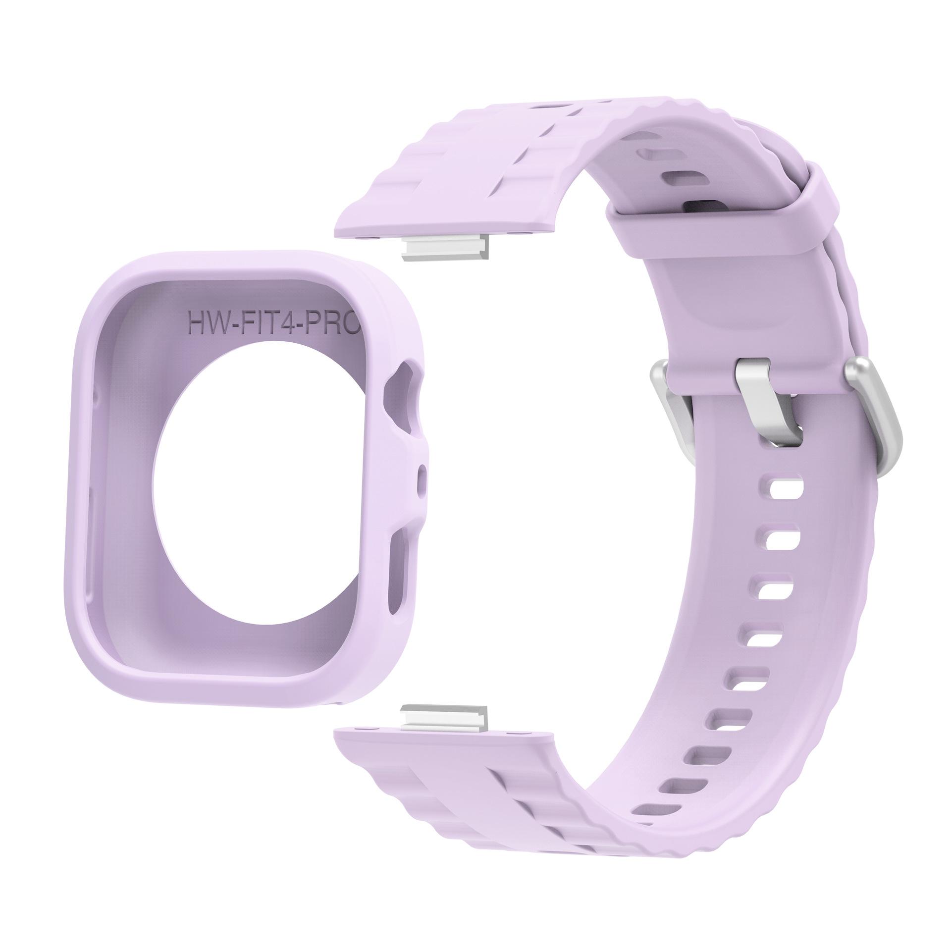 

Силіконовий чохол+ремінець для Huawei Watch Fit 4 Pro Зручний Комфортний Дихаючий Ремінець Huawei Watch Fit4 лаванда фіолетовий колір