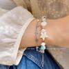 Gentle Universe, Original Handmade Cream Color Scheme Double Star Bracelet Niche Design Girl Natural Stone Beads