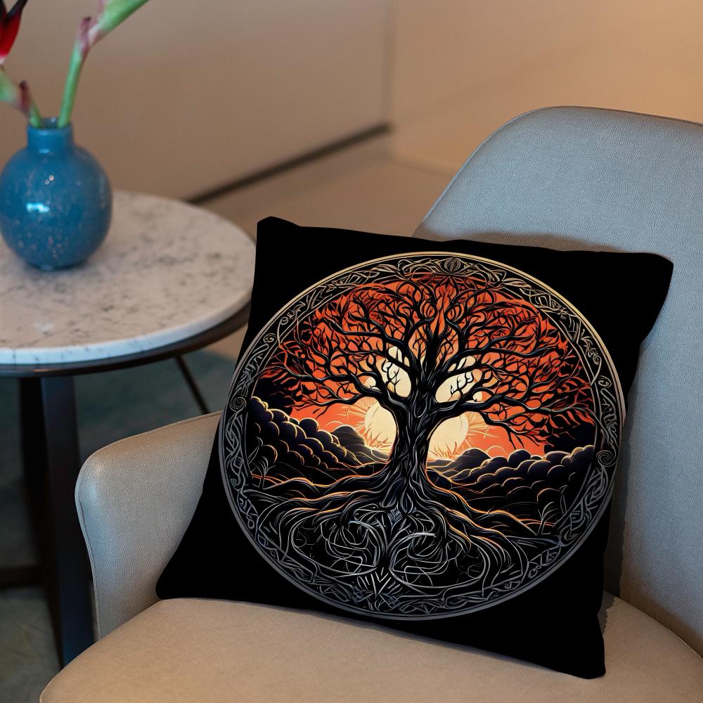 Tree of Life Cushion Cover Plant Floral Cushion Cover 2-in-1 Reversible Plush Pillow Cover | Car/Sofa/Bed | Perfect Gift