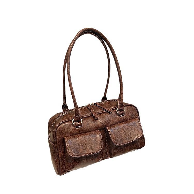 High-end Retro Large-capacity Shoulder Bag Women's 2025 New Casual and Versatile Commuter Hand-held Armpit Bag Trend
