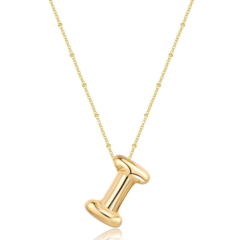 Glossy Titanium Steel Alphabet Necklace for Women - Non-fading, High-grade Letter Pendant On Clavicle Chain