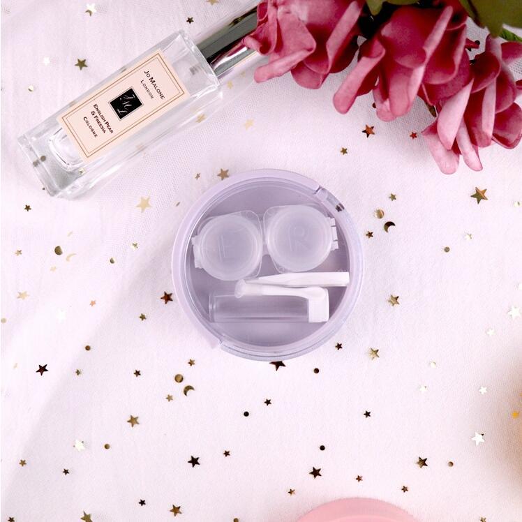 Portable Round Transparent Cover Contact Lenses Storage Box Case Container Holder