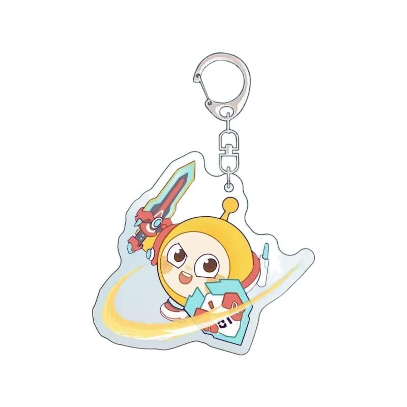 Egg Party Arena Q Keychain: Cute Cartoon Acrylic Game Pendant Backpack Charm