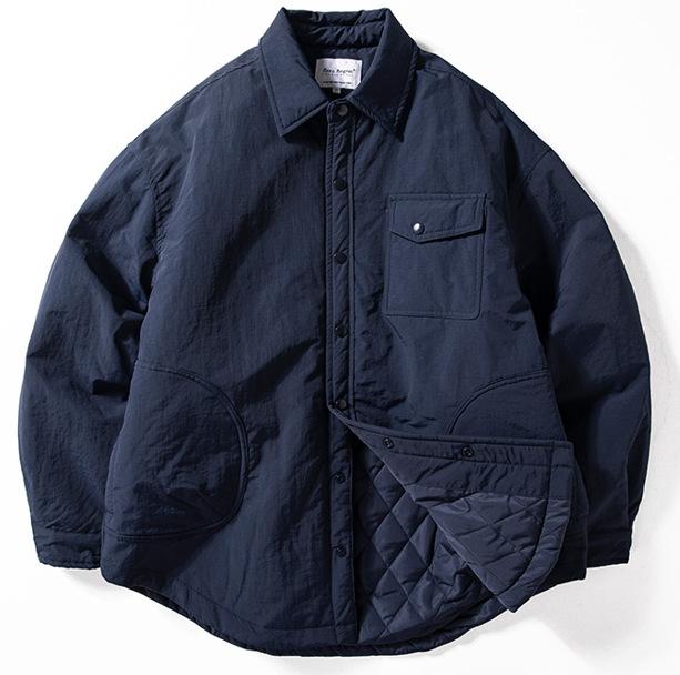 Men's Autumn Winter Loose Casual Jacket Fiber Simple Warm Lapel Collar Jacket