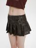 PU Leather Pleated Skirt High Waist Female Summer Thin Ultra Short Skirt Y2k Korean Fashion Cute A Word Skirt