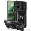 Pro Motorola Moto G35 5G Pouzdro PC+TPU Stojánek Kryt zadní strany telefonu s posuvníkem na fotoaparát