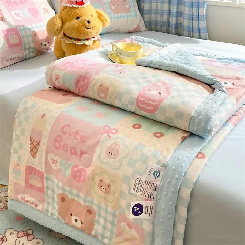 

2025 new class A washed cotton Doudou summer quilt series printing summer air conditioner quilt sheet summer quilt only one pillowcase