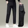 FAPAI Men's Fleece-Lined Straight-Fit Casual Pants