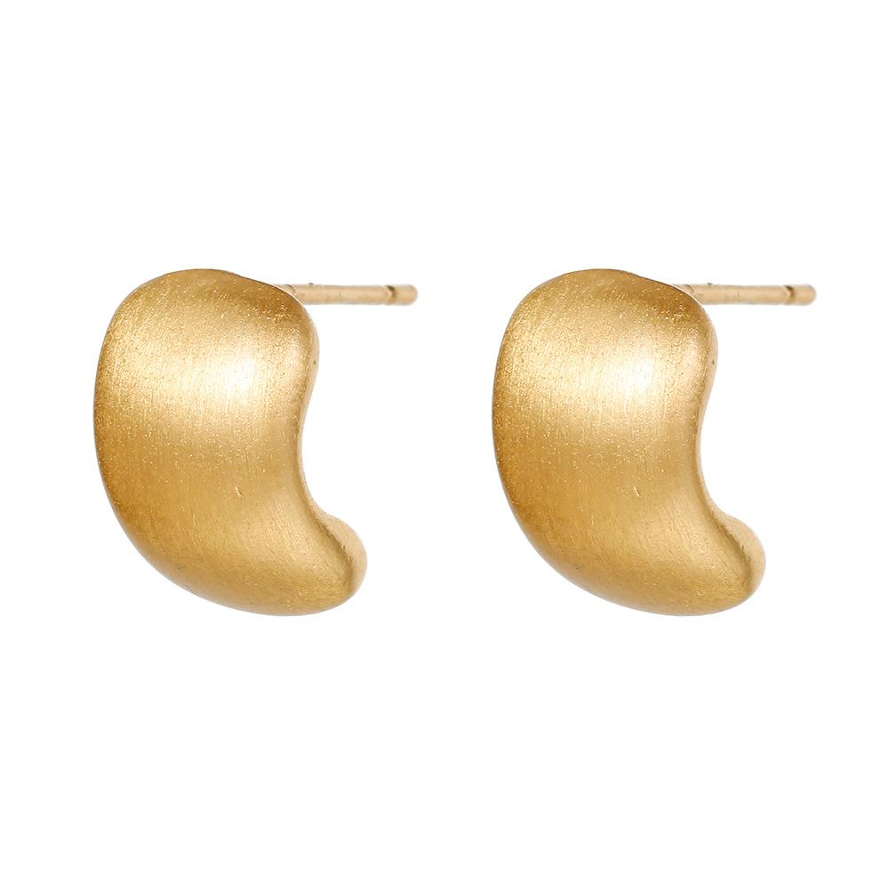 

Retro Dumb Gold Curved Semicircle Classic Light Luxury Autumn And Winter Simple Cold Wind Female Stud Earrings Retail золотой
