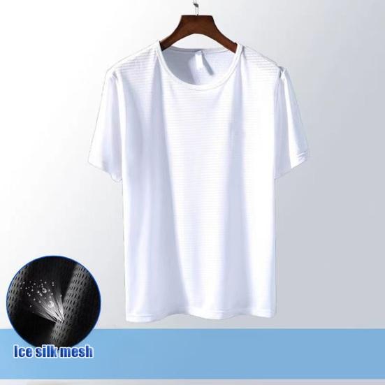 Camiseta Masculina de Malha Leve Respirável Camiseta de Secagem Rápida Corte Solto Casual Verão Esportes Camiseta para Academia Treino ao Ar Livre