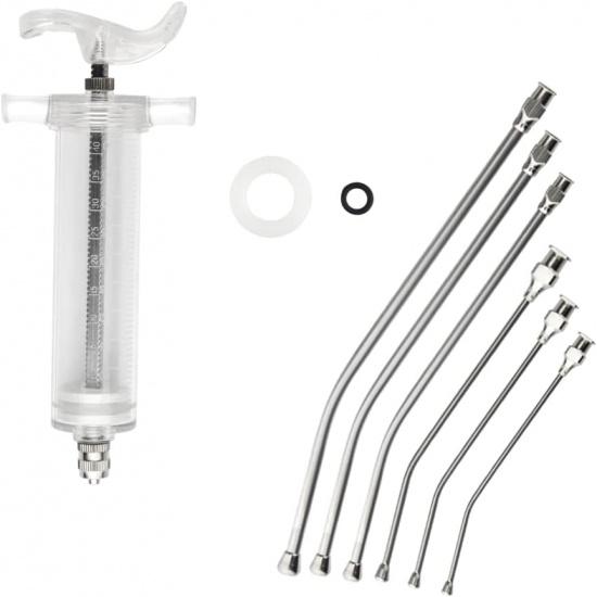 Baby Bird Feeding Syringe Bird Syringe Feeder Feeding Tubes with 6PCS Curved Gavage Tubes for Baby Birds Parrot Small Pet (50ML) 50ML