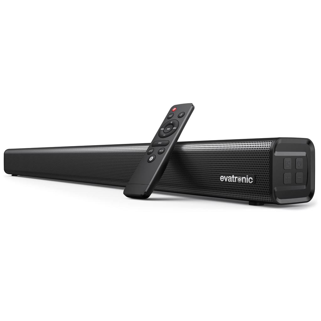 Evatronic Soundbar for TVs, 50W High-Output Bluetooth 5.3 Speakers, Home Theater Subwoofer, Immersive Sound, 3 EQ Modes for Movies, Music, and Games,