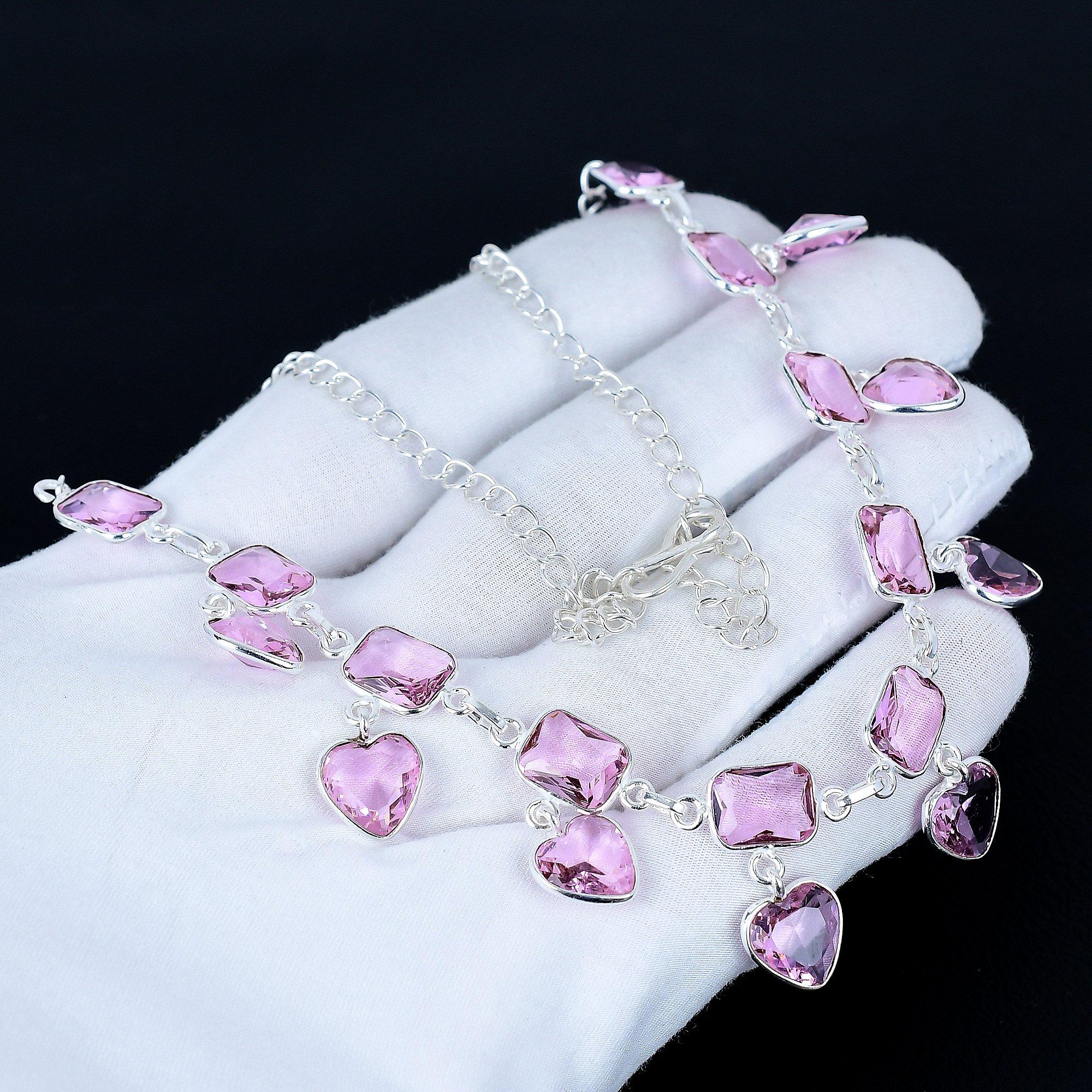 

Розовый Кунцит Сердце Драгоценный Камень Ожерелье 925 Стерлинговое Серебро Ожерелье Розовый Кунцит Ожерелье Богемное Ручной Работы Серебряное Ожерелье Подарок на Рождество 20 розовый
