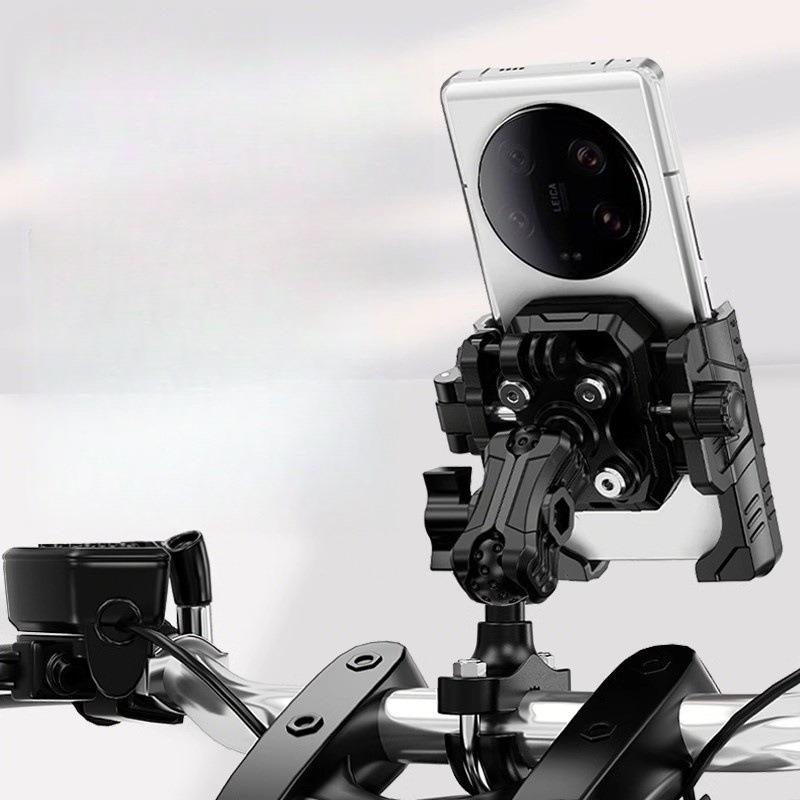 U-shaped Phone Holder for Motorcycle,Bike,Scooter,ATV,Rotatable Anti-Shake Motorcycle Holder with Quick Release