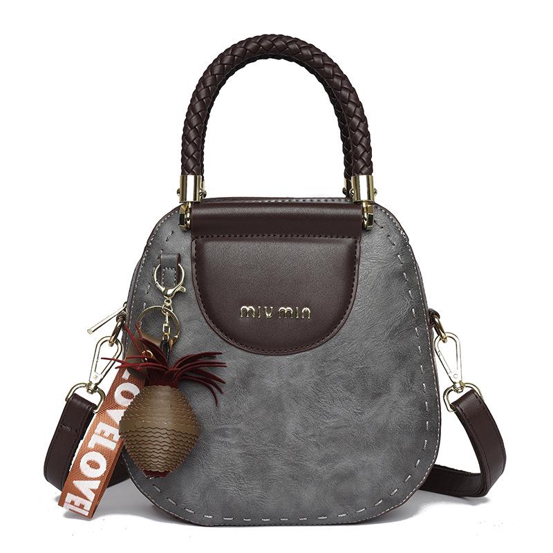 Pineapple Bun Women s Trendy Shoulder Handbag & Crossbody Bag - Black, 2025 серый