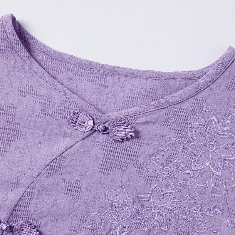 Pa Si Te Damski Letni Zestaw Dwuczęściowy w Chińskim Stylu