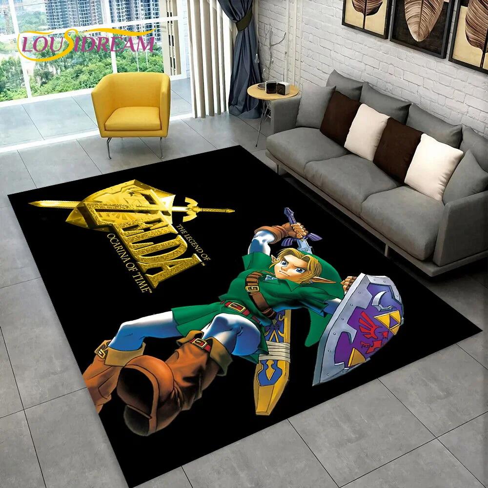 3D Z-Zelda2 HD Link Spiel Cartoon Teppich Teppich für Schlafzimmer Wohnzimmer Zuhause Sofa Dekoration, Kinder Spielen Große Dekor Bodenmatte