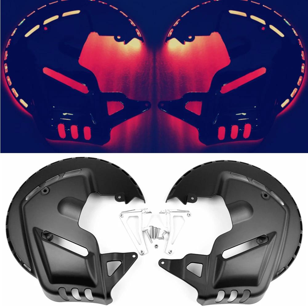 Matt Black For Honda GOLDWING GL1800 Brake Disc Rotor Covers LED 2001-2014 For HONDA F6B 2013 2014 2015