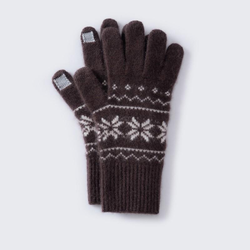 100% Cashmere Knitted Fingerless Gloves Men Women Warm Winter Driving Touchscreen Compatible